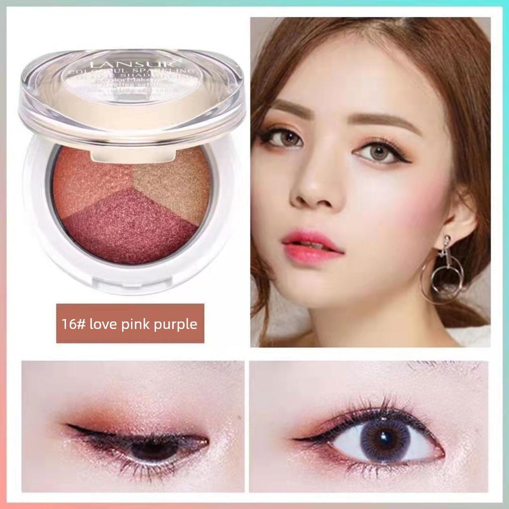 LANSUR Eye Shadow LANSUR Ryujing Gorgeous Eye Shadow Shimmering Powder Shimmer Earth Orange Convenient and Small Student Eye Shadow Plate