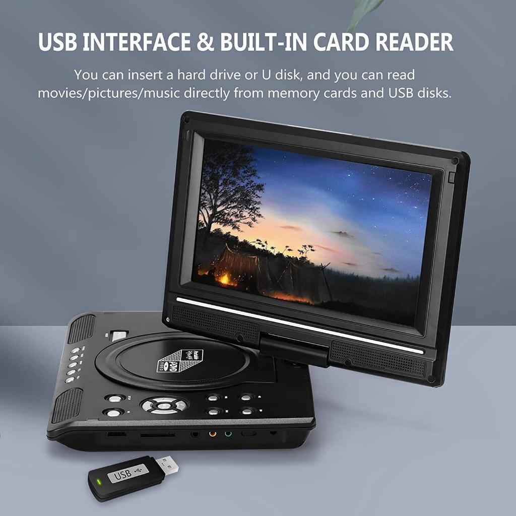 9.8 Inch Portable Home Car DVD Player VCD CD Game TV Player USB Radio Adapter FM Radio Receiving Device