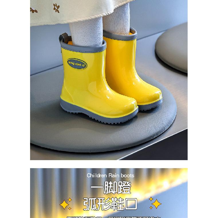 Children's Rain Boots Boys Girls Baby Boys Infant Kindergarten Students Non-Slip Water Shoes Students School Special Rain Boots