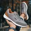 Men Shoes PU Leather Sneaker Trend Shoes Breathable Men Sneakers Walking Non-slip Lace-up Casual Footwear Holiday Shoes for Male