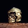 Skull Lanyard Bead Charm Vintage Cast Copper Alloy Pendant for Keychain Carry Paracord Setup and Backpack Zipper Accent