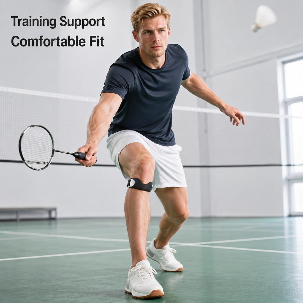 Patella Knee Strap Adjustable Silicone Knee Support Sports Running Badminton Knee Brace Patella Tendon Stabilizer Support Band