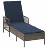 Sun Lounger Set 3 pcs Gray and Navy Blue 200 x 55 x 92 cm