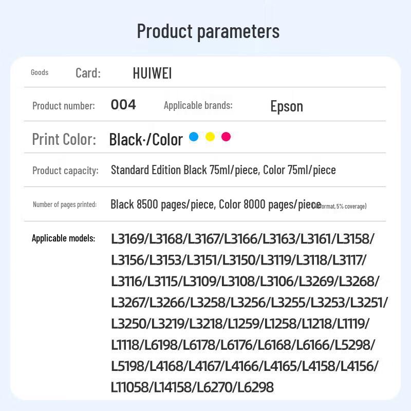 Huiwei Compatible 004 Ink Cartridges