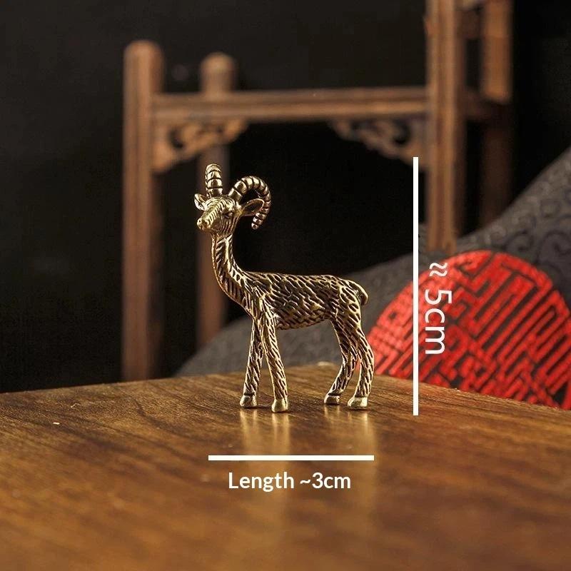 Vintage Brass Goat Figurine With Hand Carved Details Antique Brass Finish Perfect For Home Office Decor Collectible Gift