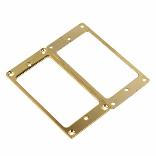 Yibuy 2-Pack Gold Flat Metal Humbucker Pickup Frame Cover Plates