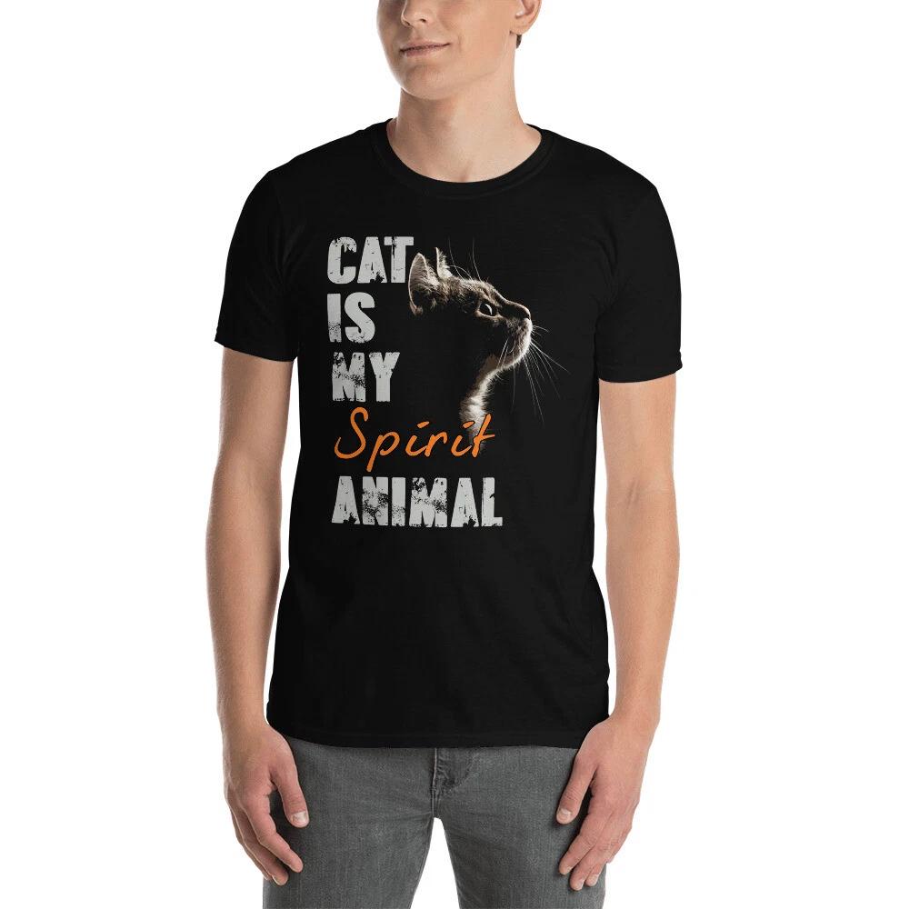 Cat Is My Spirit Animal Funny Gift For Cat Lovers Short-Sleeve Unisex T-Shirt 2XL
