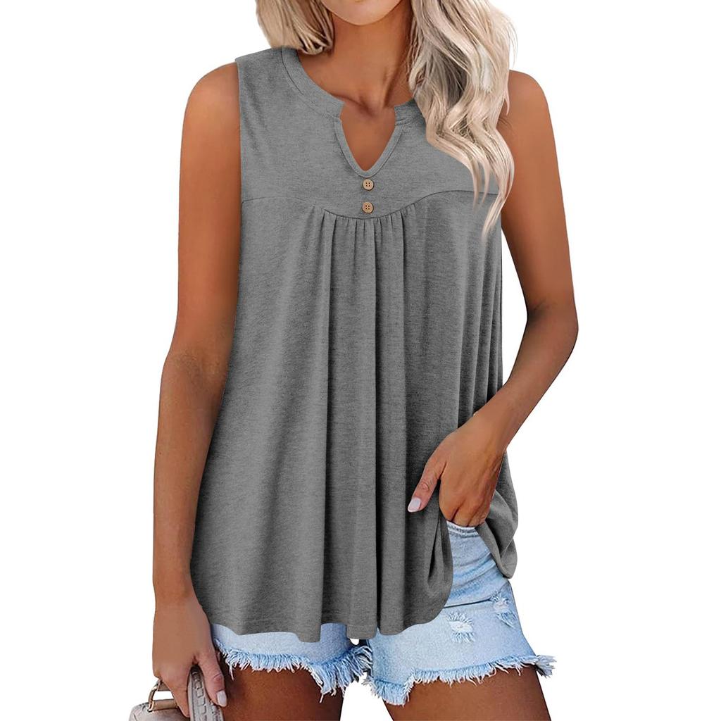 Womens Summer Tops Casual Ruffle Short Sleeve Crewneck Loose Pleated T Shirts