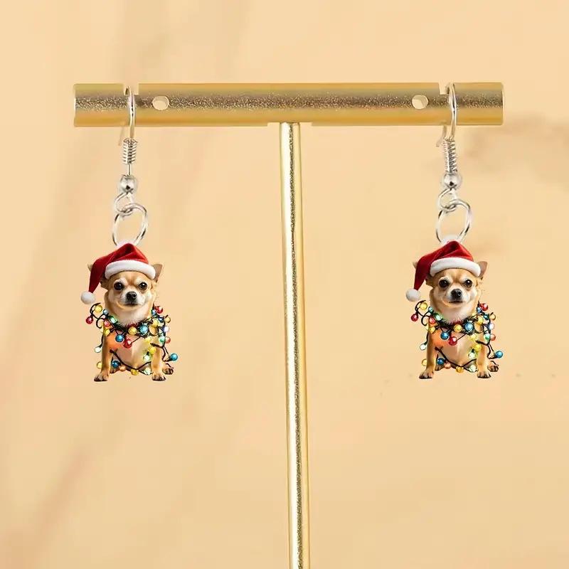 Adorable Christmas Puppy Earrings for Animal-Loving Girls