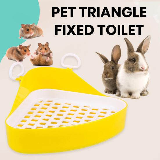 Small Pet Toilet Detachable Triangular Hollow Rabbit Litter Box for Ferrets Hamsters Cats Guinea Pig