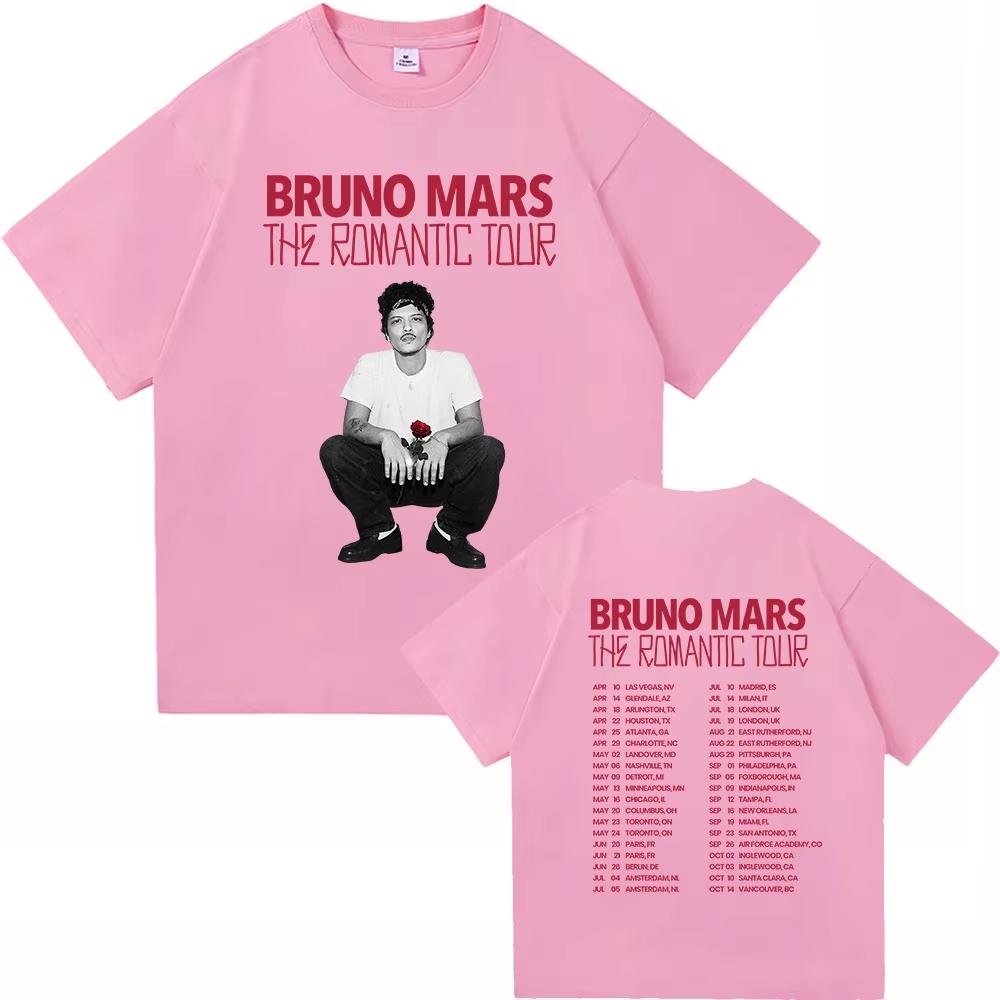 2026 The Romantic Album T Shirt Bruno Mars The Romantic Tour Men Women Clothing Vintage Harajuku High Quality Cotton Tshirts