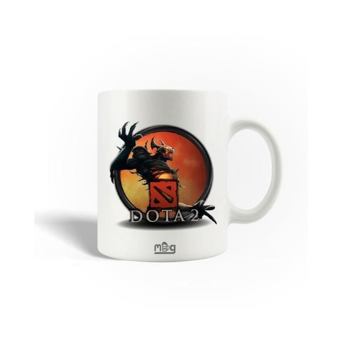 Mug en Céramique - DOTA 2 - 30cl - Compatible Lave-Vaisselle - Blanc - Hauteur 9,5cm