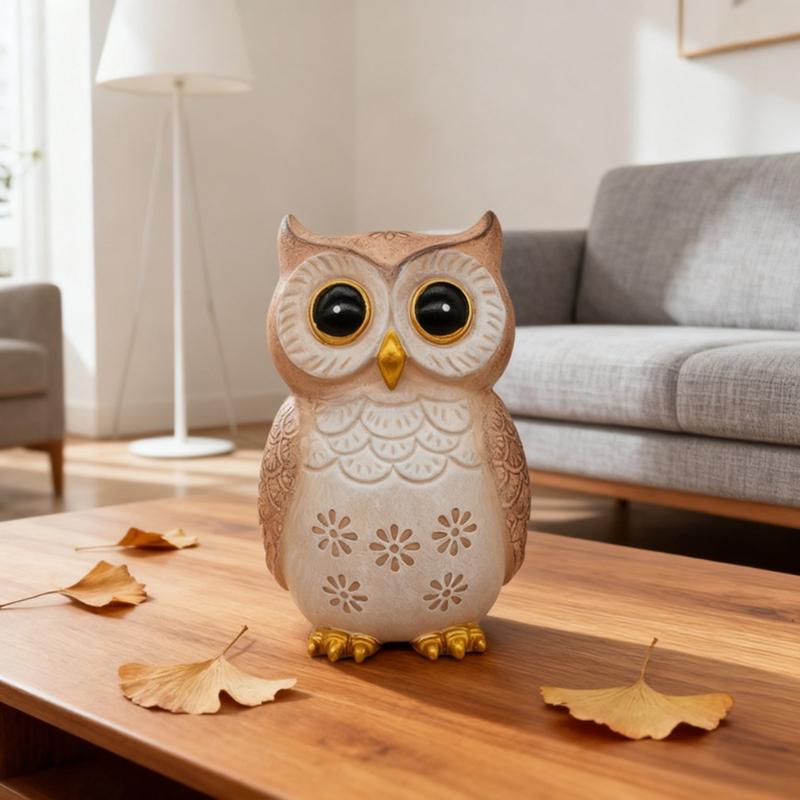 Owl Statue Home Decors Accents Small Animal Sculptures Lovely Owl Figurines for Bedroom Home Gift for Birds Lover