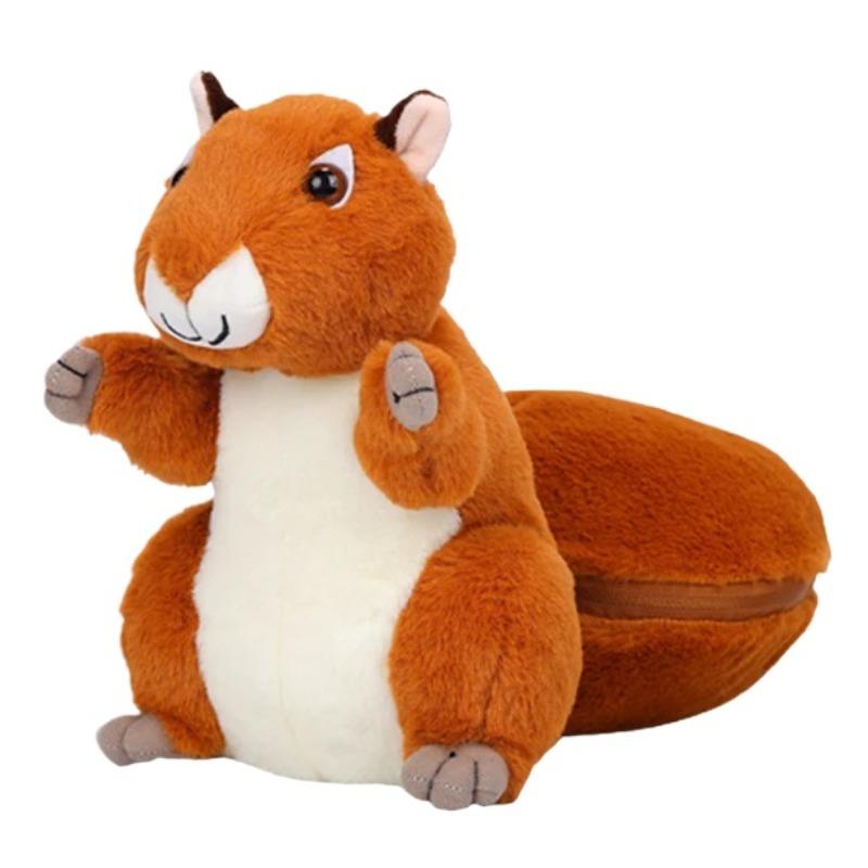 25cm Kawaii Nuts Turn Into Squirrel Stuffed Animal Soft Hiding In Nut Fruit Plush Cute Doll Pillow Children's Toys Birthday Gift