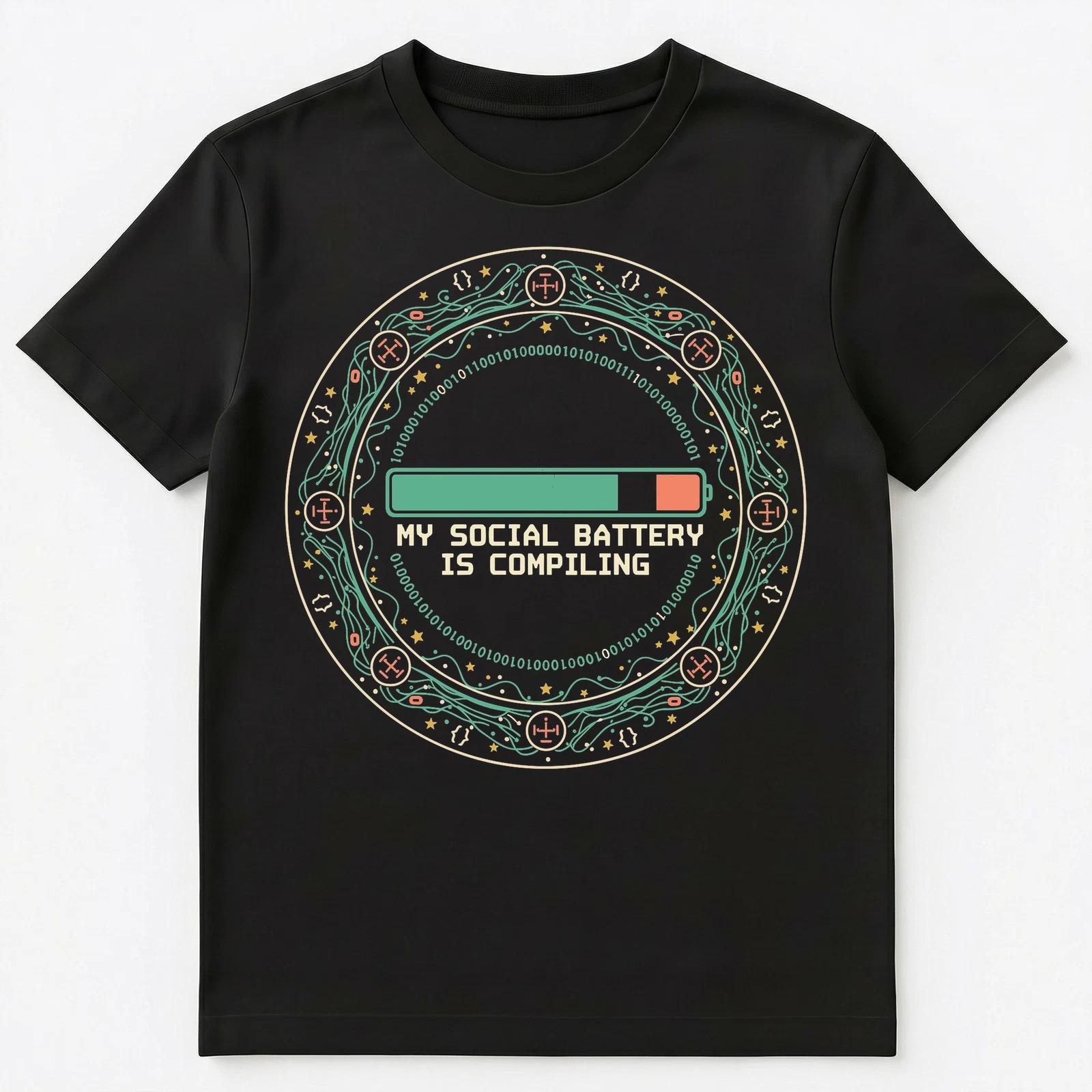 

Programmer Introvert Social Recharge Coding Humor Unisex T-Shirt S