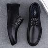 Genuine Leather Casual Shoes for Men Comfortable Anti-Slip Oxford Shoes Outdoor Lace-Up Sneakers Fashion Formal Dress Footwear