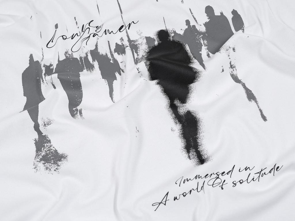 American Street Hiphop Silhouette Print Casual Loose Short Sleeve T-Shirt