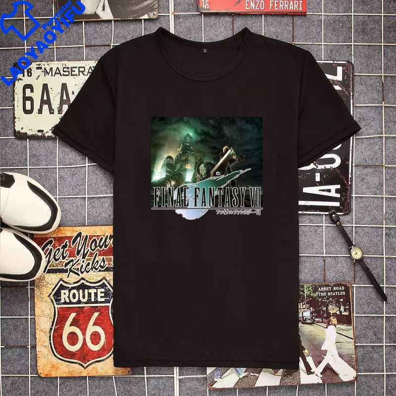 Unisex T-Shirts Sons Of Avalanche Final Fantasy Klassisches T-Shirt Kurzarm Ff7 Videospiel Strife Shinra Soldat Unisex T-Shirts
