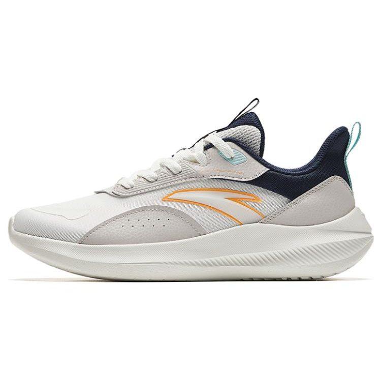 Anta Liuyun Comfortable Abrasion Resistant Low Top Casual City Commuting Running Shoes Men's White Orange 912345512-2