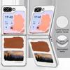 Watercolor Spots Print Case For Samsung Galaxy Z FlIP 7 FE 6 5 Plating PC+PU Leather Hybrid Folding Cover For Samsung Z Flip7 Flip6 Flip5