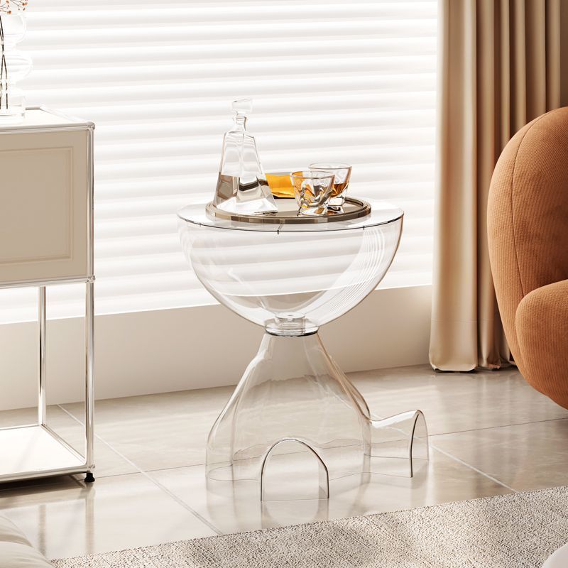 Acrylic Plastic Coffee Table Sofa Minimalist Living Room Coffee Table Bedside Table Transparent Can Store Nightstand Furniture