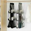 Hanging Handbag Organizer Purse Storage Bag with Transparent Window 6 Pockets Wardrobe Purse Organizer for Closet Space Saving Storage