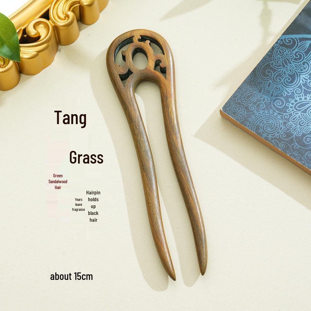 

Handmade Wooden U-Shaped Double Hairpin: Ancient Style Updo Accessory for Hanfu