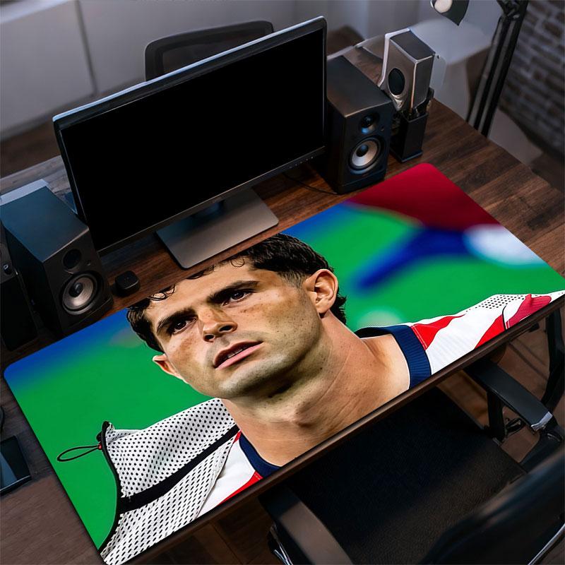 Pulisic Mouse Pad, Large Gaming Desk Mat, Non-slip XXL Mousepad for Laptop & Tablet, Mini PC Playmat with Stitched Edges