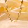 18K Gold Trendy Cuban Link Necklace: European & American Style, Non-Fading, Fashionable Personalized Chain, High-End Jewelry.