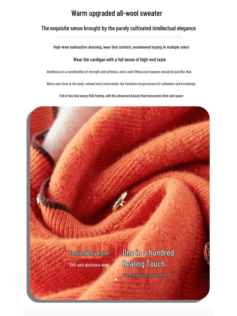 2025 Autumn Women's Slimming V-neck Woolen Sweater - Solid Color Knitwear Pullover