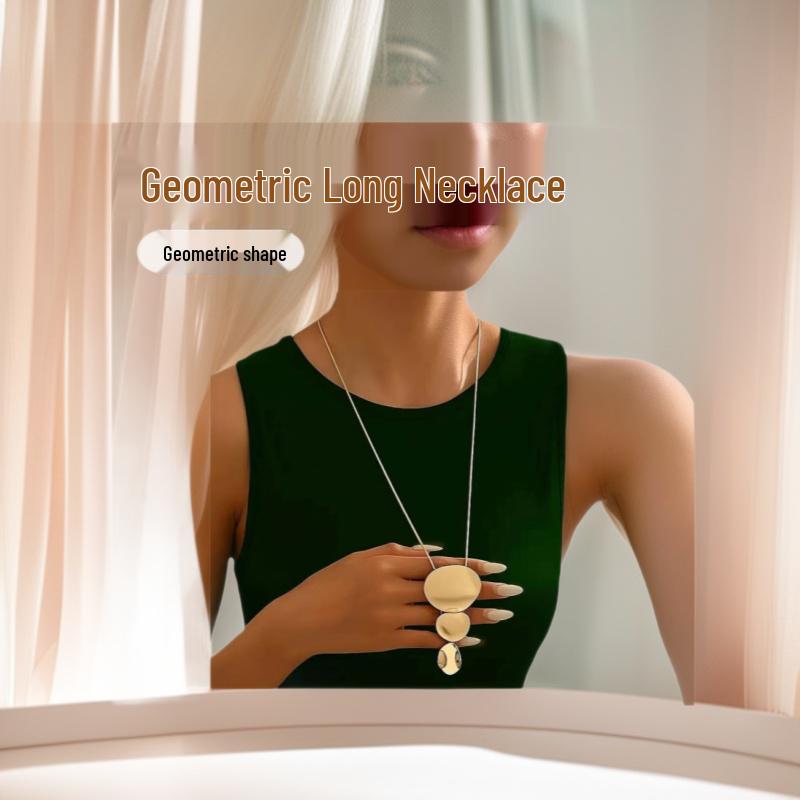 Exquisite Geometric Alloy Necklace for Women Electroplated