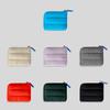 Cute Solid Color Quilted Coin Purse Square Ultralight Padded Wallet Portable Nylon Mini Card Holder