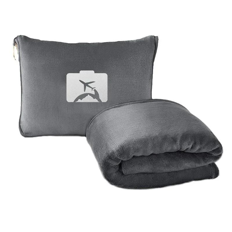2-in-1 Multi-Functional Travel Airplane Storage Flannel Blanket