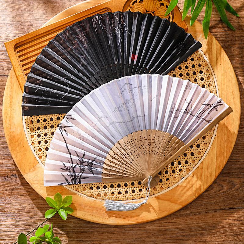 Traditional Chinese Sle Hand Fan Women's Qipao Dance Fan Portable Summer Small Foldable Fan Silk Material Bamboo Frame