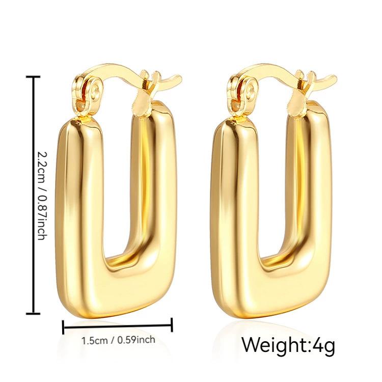 Stainless Steel Chunky Hoop Earrings for Women Teen 18K Gold Plated Hypoallergenic Thick Huggie Hoop Jewelry for Christmas Gifts