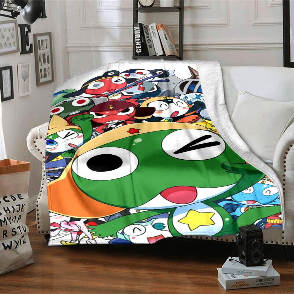 Keroro Army Adventure Flannel Blanket Super Soft Warm Cozy Blanket For Sofa Bed Office Travel Allseason Home Decor Gift