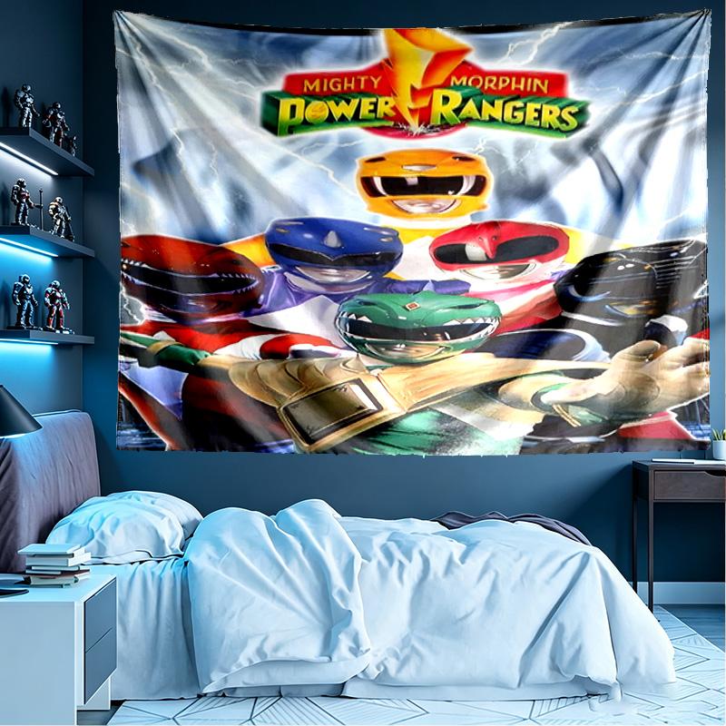Mighty Morphin Power Rangers Print Tapestry, Lightweight Wall Hanging, for Bedroom, Dorm, Living Room, Home Art Decor - Birthday Christmas Gift for Fr