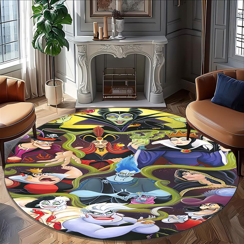 1pc Villains Carpet, Round Rug, Comfortable, Suitable for Entryways, Living Rooms, Office, And Bedrooms, Christmas Decoration