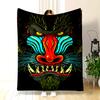 Angry Mountain Gorilla Cartoon Pattern Flannel Printed Blanket Suitable for All Seasons for Living Room Office Sofa and Travel