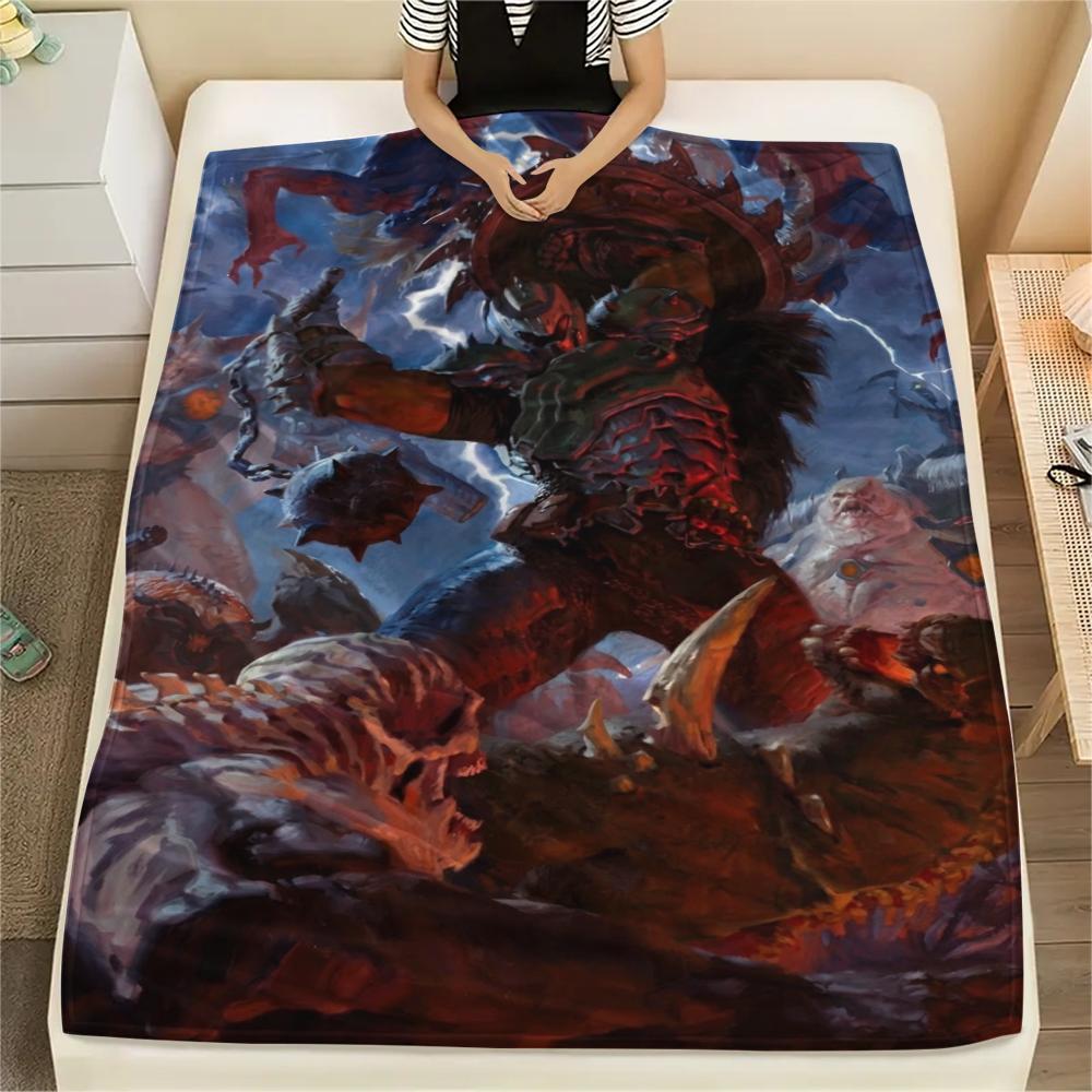 1PC DOOM The Dark Ages Print Flannel Blanket, High quality Comfortable for All Seasons, Home Decor, Warmth and Comfort, Perfect for Christmas Gifts