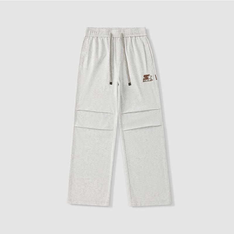 

American Flower Gray Knitted Sweater Pants Men s Casual Pleated Paratroopers Pants Fall Feeling Wide Leg Mop Pants. S