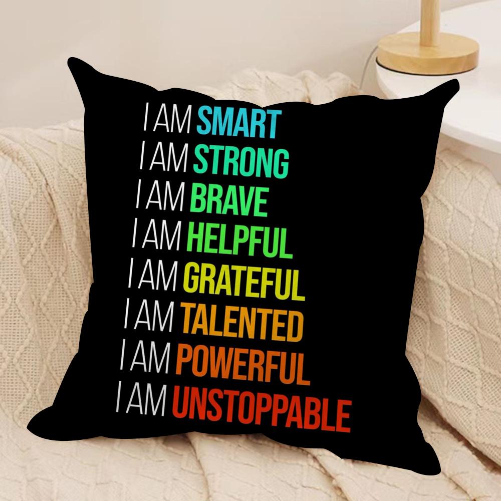 Inspirational Quote Cushion Cover Soft Plush Throw Pillow Cover  DoubleSided Decorative Cushion Case  Sofa Bedroom Home Decor