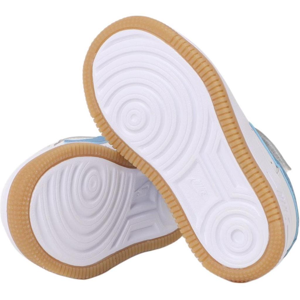 Nike Air Force 1 Slip Resistant Abrasion Resistant Low Top Kids' Skateboarding Shoes White/Blue FN0237-115