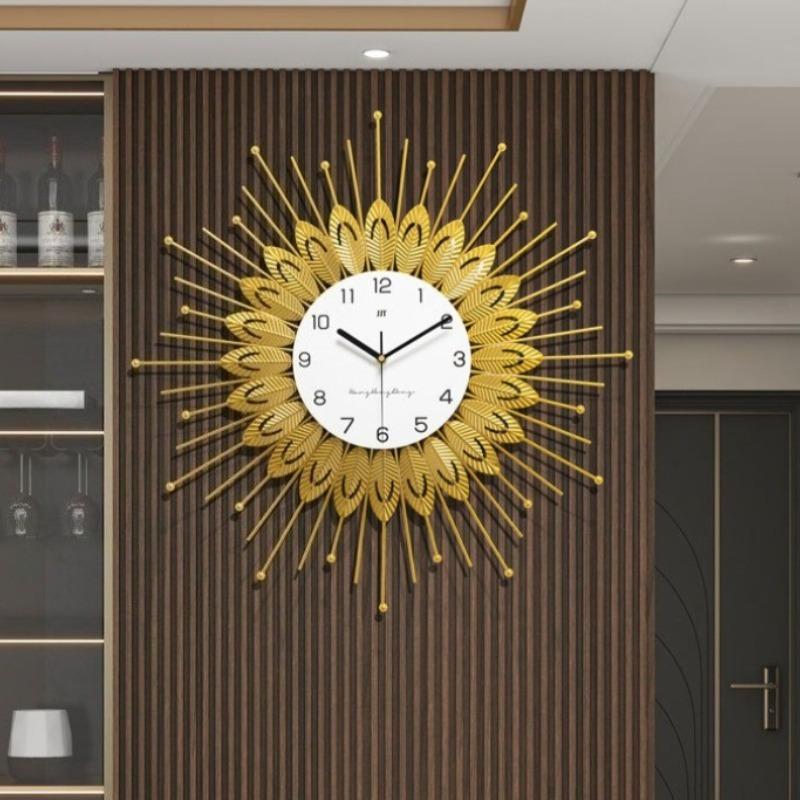 Metal Large Wall Clock Luxury Creative Wall Clock Restaurant Decorative Hanging Clocks Living Rooms Decoration Accessories