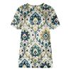 Women's Printed Short Sleeve Round Neck Retro Short Sleeve Summer Loose Tops Tops Women's Summer T-Shirts