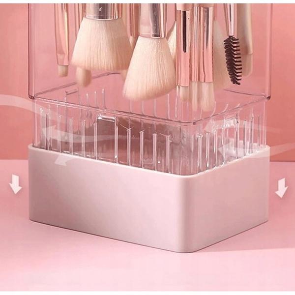 Ecarla Organizer Na Pędzle 12Szt Pojemnik Do Suszenia 22X10,5X8Cm Róż Cb71R