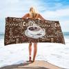 Delicious Coffee Print Comfort Beach Towel for Your Companion Friend Gifts, Microfiber Quick Dry Camping Swim Pool Bath Towels