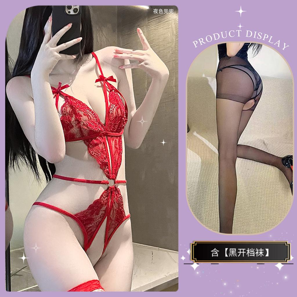 Sexy lingerie sexy lace seduction open crotch onesie women free uniform abstinence women