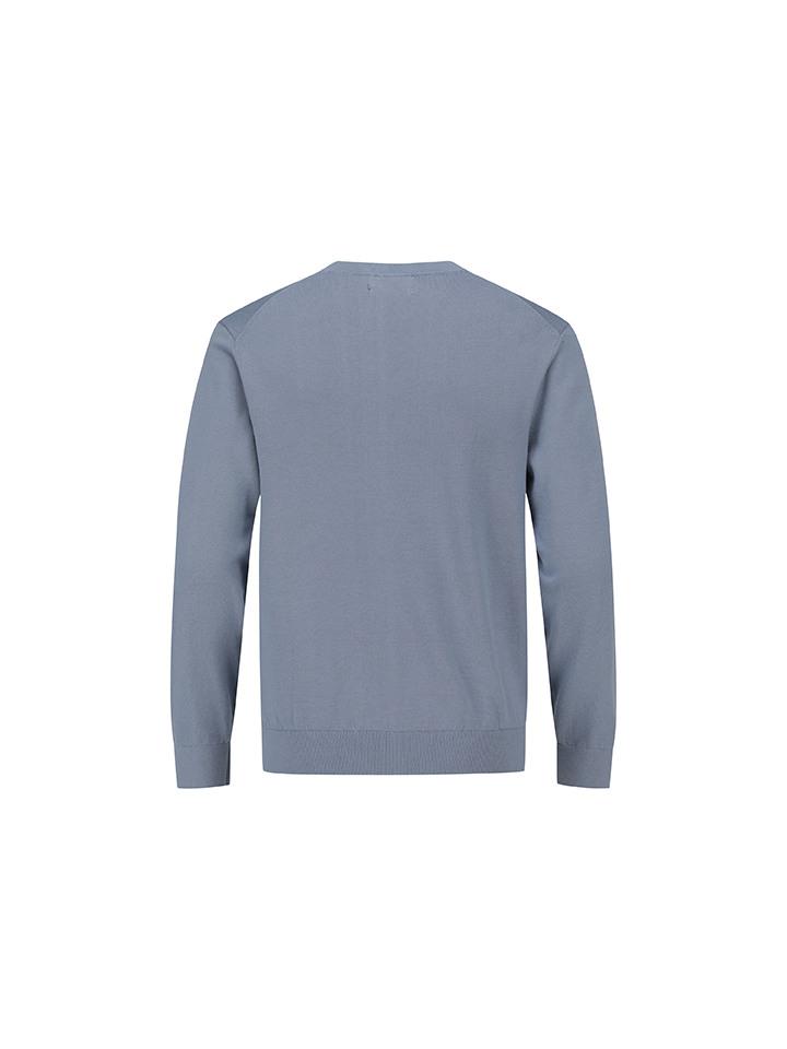 AND Z Men'S V-Neck Textured Long Sleeve T-Shirt_Bze1Ev1102Bl