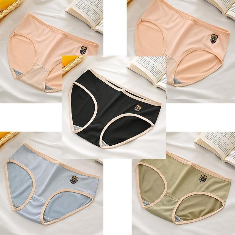 5 PCS Female Student Korean Version Japanese Style Sexy Cute Sweet Large Size Mid-waist Briefs